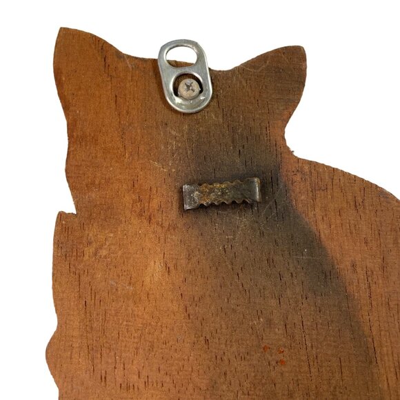 Pet Love Key Holder Wall Hanging Vintage Wood Carved Handmade Cat Feline u - Picture 5 of 7